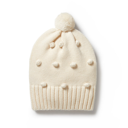 Wilson & Frenchy Knitted Bauble Hat Ecru