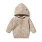 Wilson & Frenchy Knitted Cable Jacket Almond Fleck