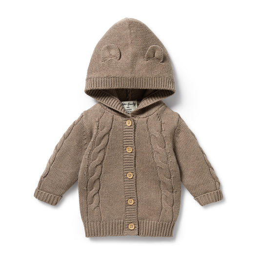 Wilson & Frenchy Knitted Cable Jacket Walnut