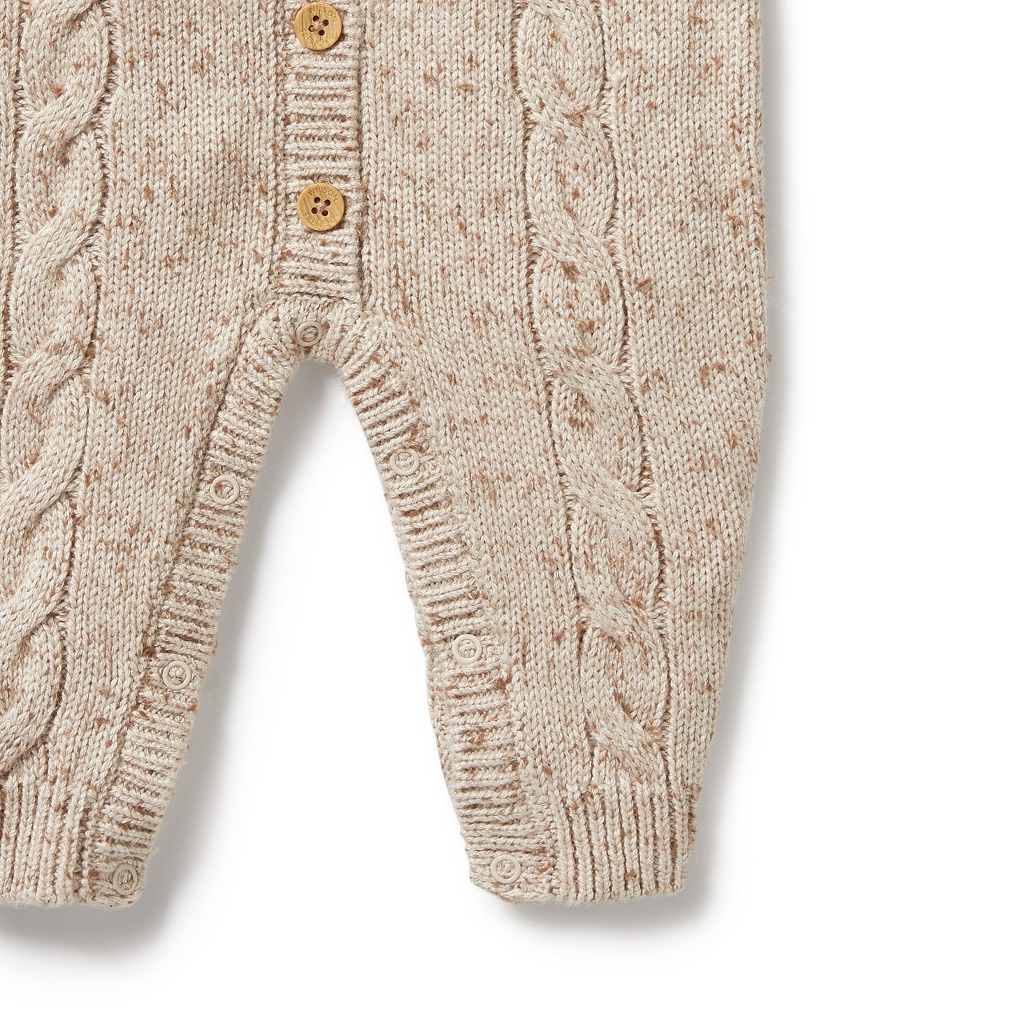 Wilson & Frenchy Knitted Cable Growsuit Almond Fleck