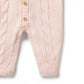 Wilson & Frenchy Knitted Cable Growsuit Pink