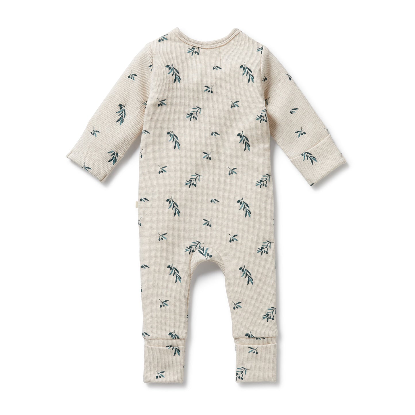 Wilson & Frenchy Organic Waffle Zipsuit Little Olive