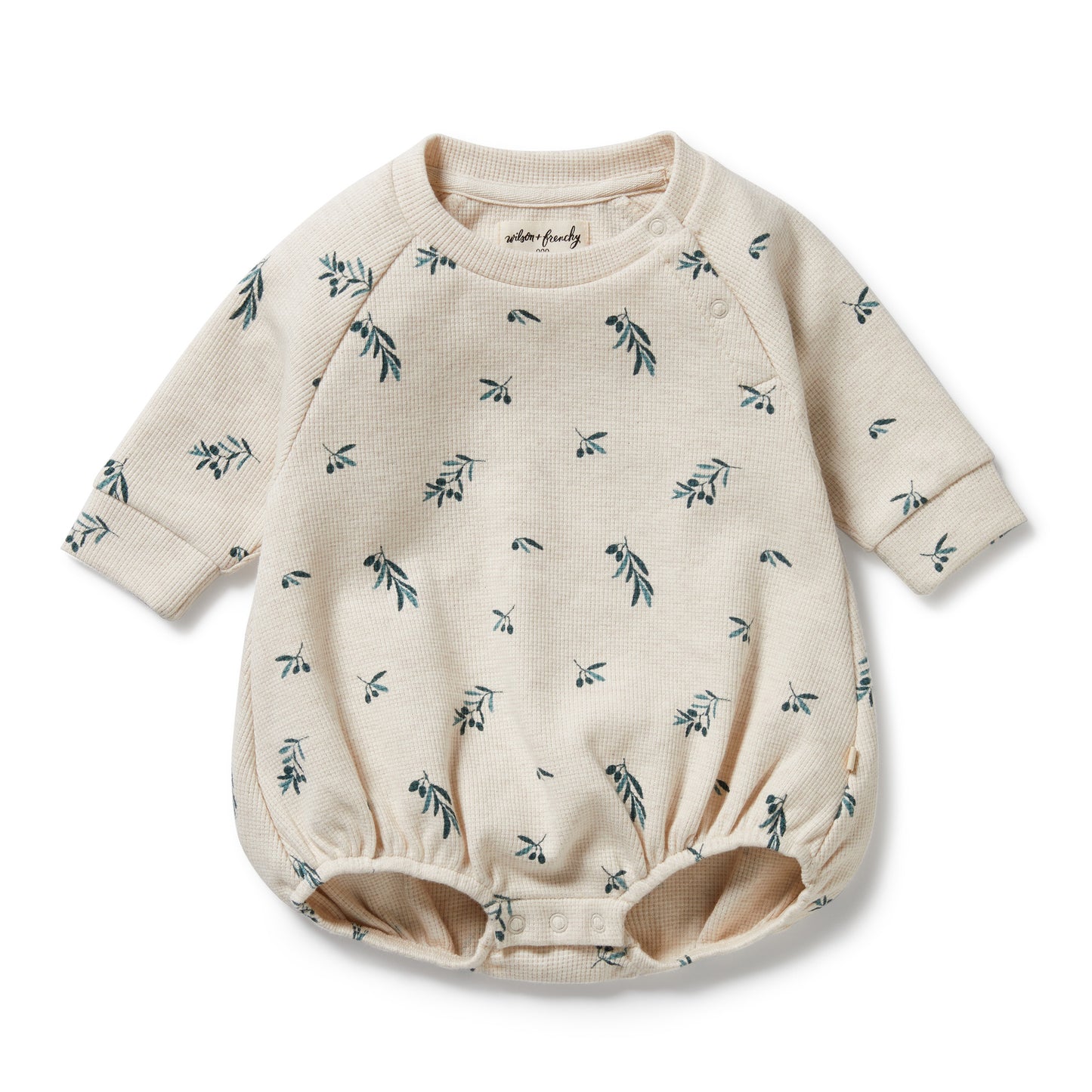 Wilson & Frenchy Organic Waffle Bodysuit Little Olive