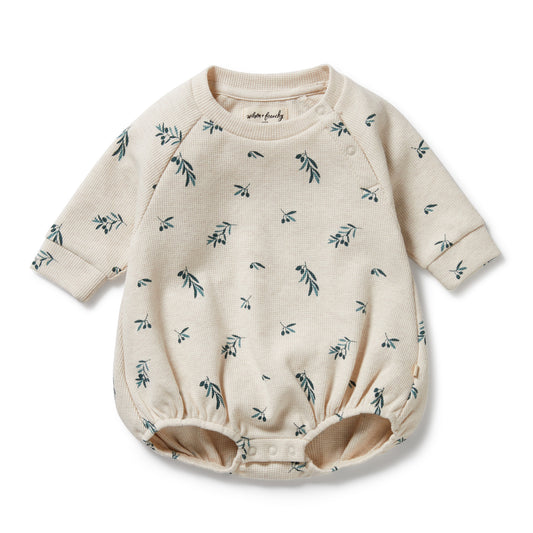 Wilson & Frenchy Organic Waffle Bodysuit Little Olive