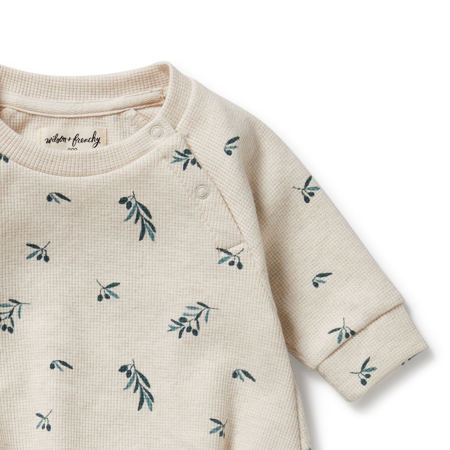 Wilson & Frenchy Organic Waffle Bodysuit Little Olive