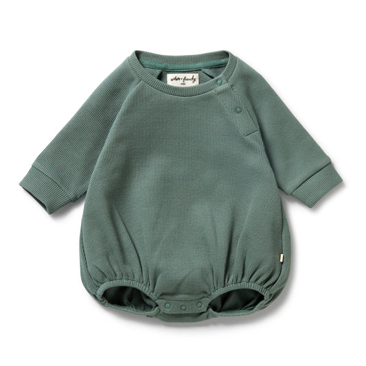 Wilson & Frenchy Organic Waffle Bodysuit Pine Green