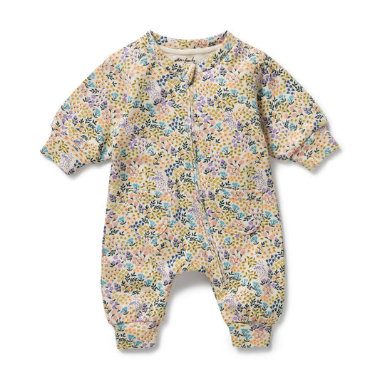 Wilson & Frenchy Organic Terry Growsuit Tiny Bloom
