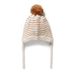 Wilson & Frenchy Organic Knitted Stripe Bonnet Cinnamon Stripe
