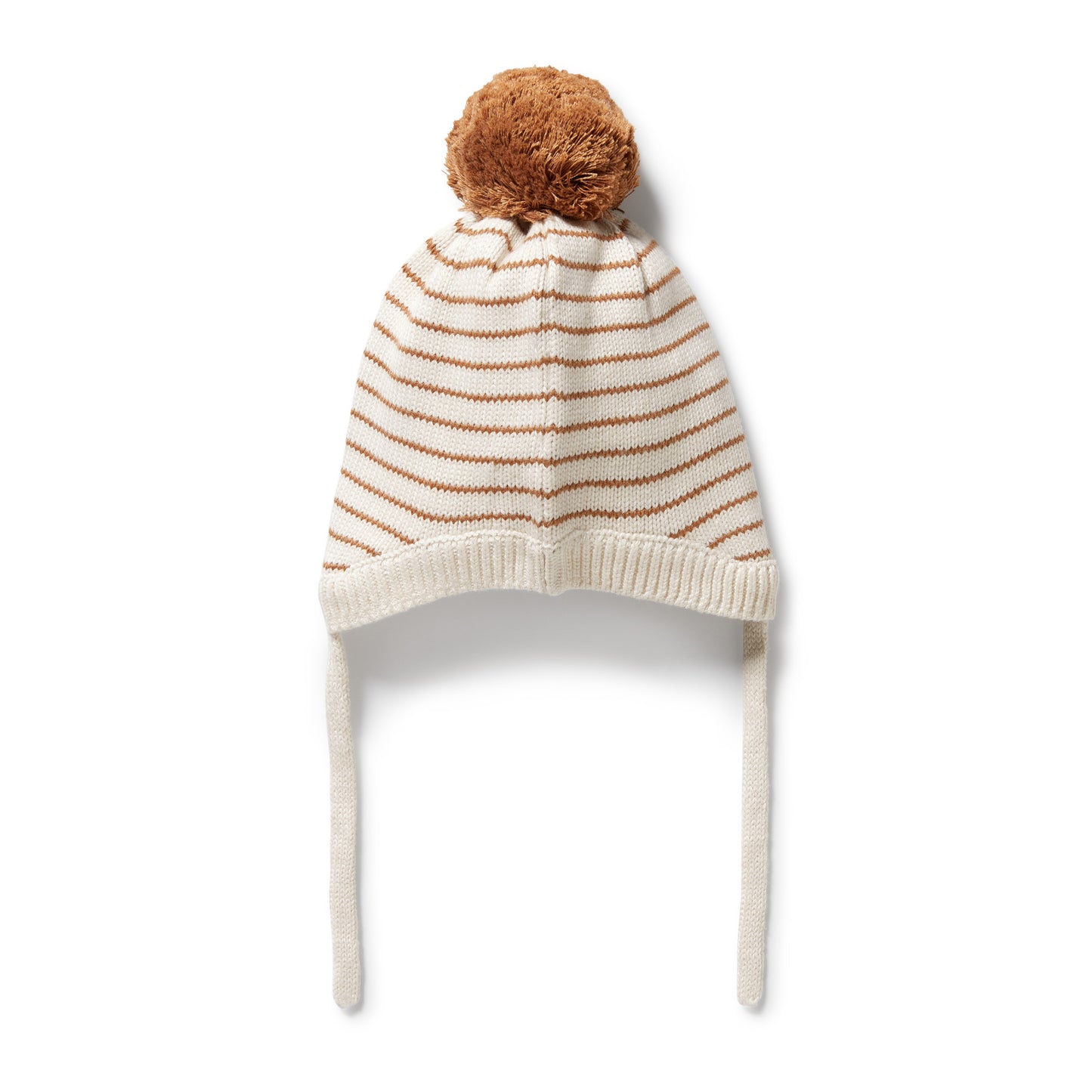 Wilson & Frenchy Organic Knitted Stripe Bonnet Cinnamon Stripe