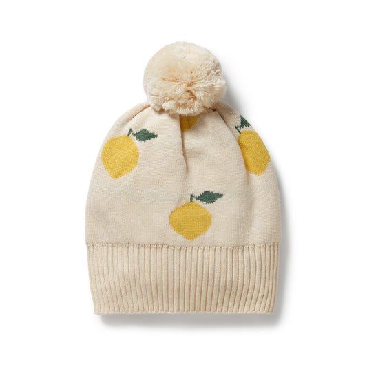 Wilson & Frenchy Organic Knitted Jacquard Hat Lemony