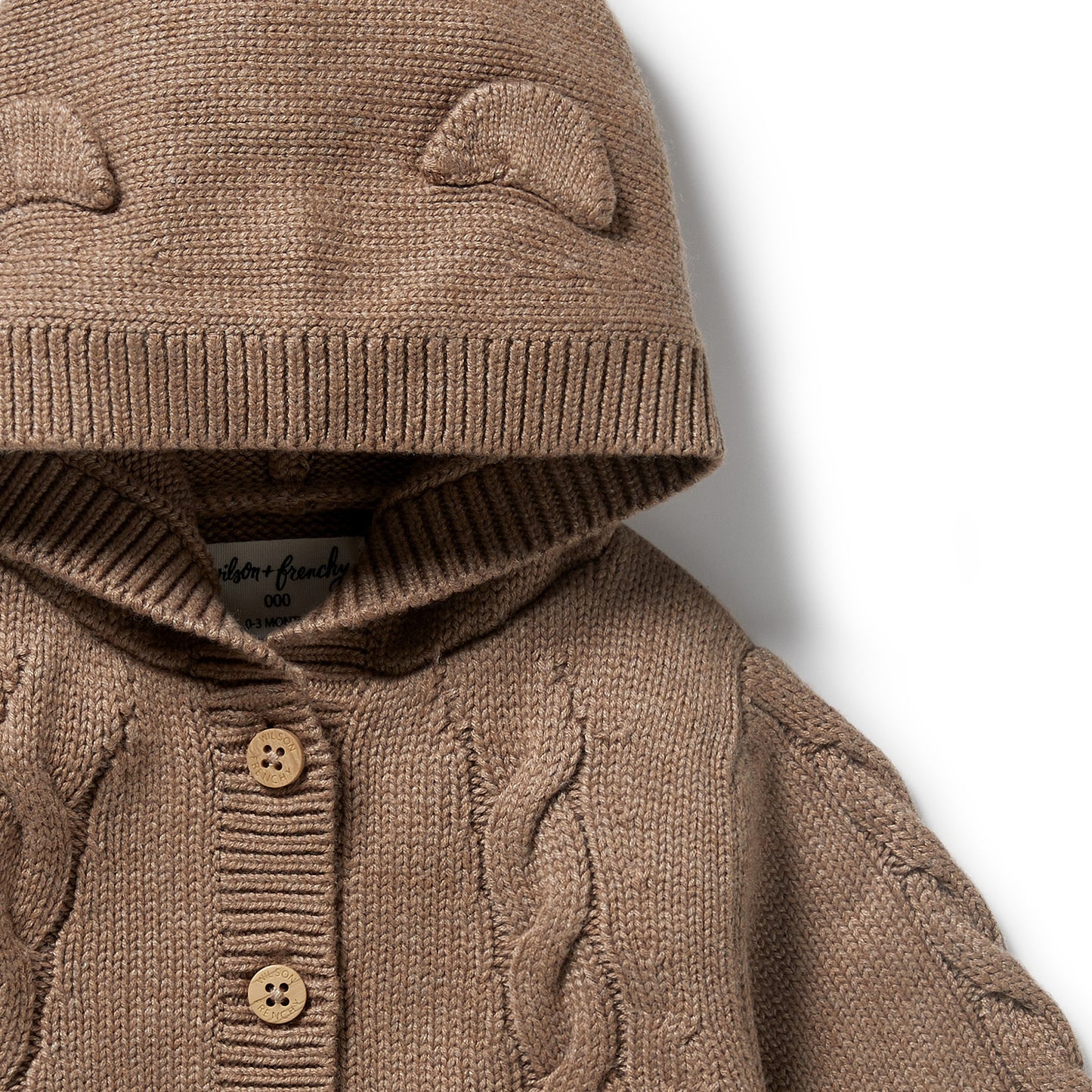 Wilson & Frenchy Knitted Cable Jacket Coco Speckle