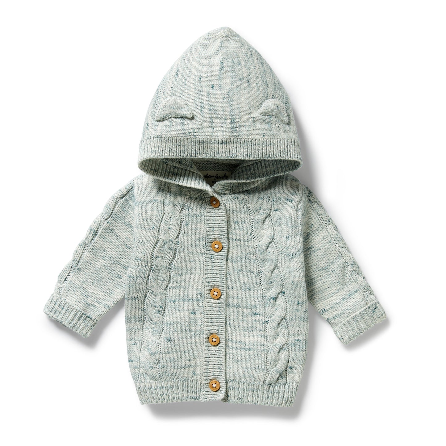 Wilson & Frenchy Knitted Cable Jacket Moss Speckle
