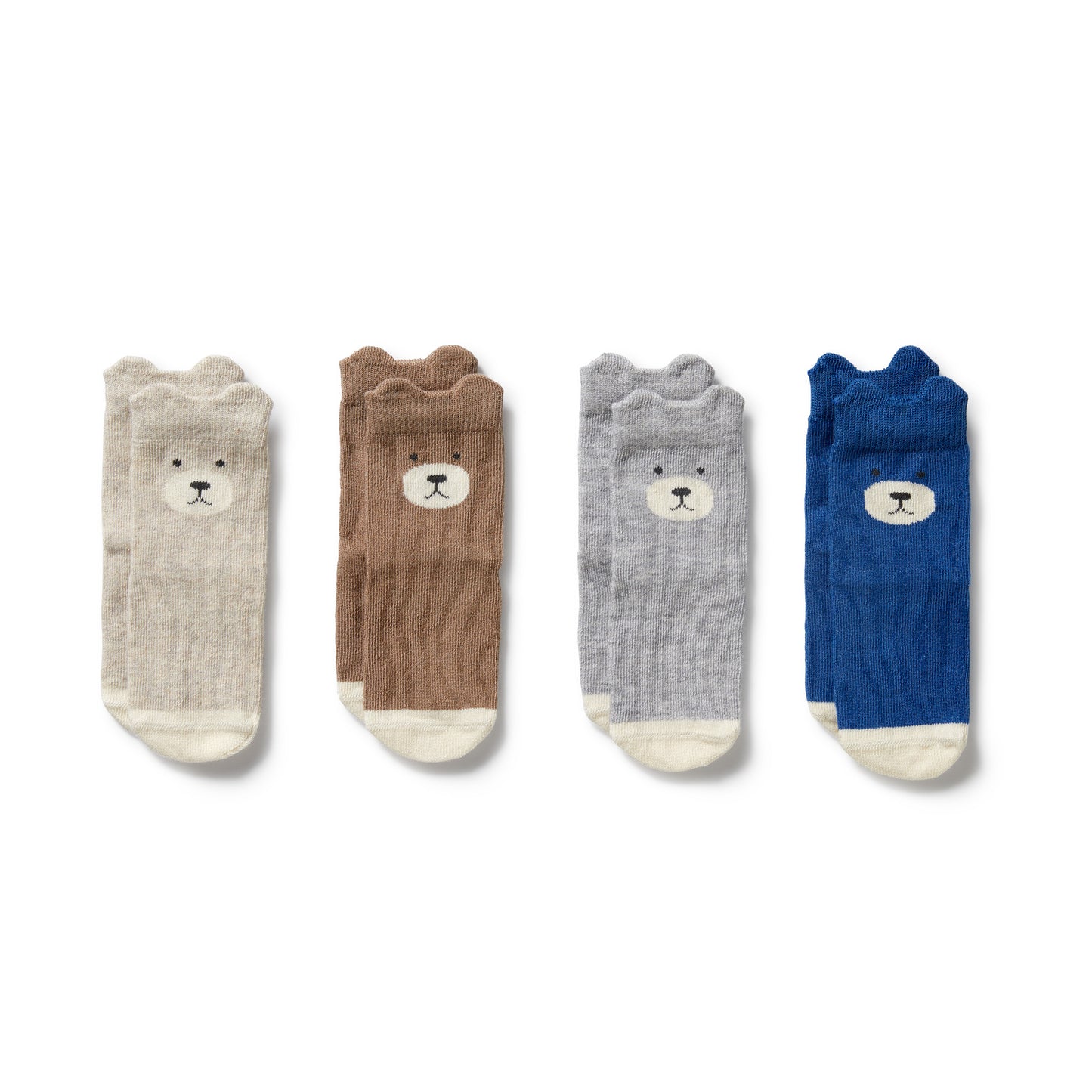 Wilson & Frenchy 4 Pack Baby Socks Oat, Cloud, Blue, Walnut