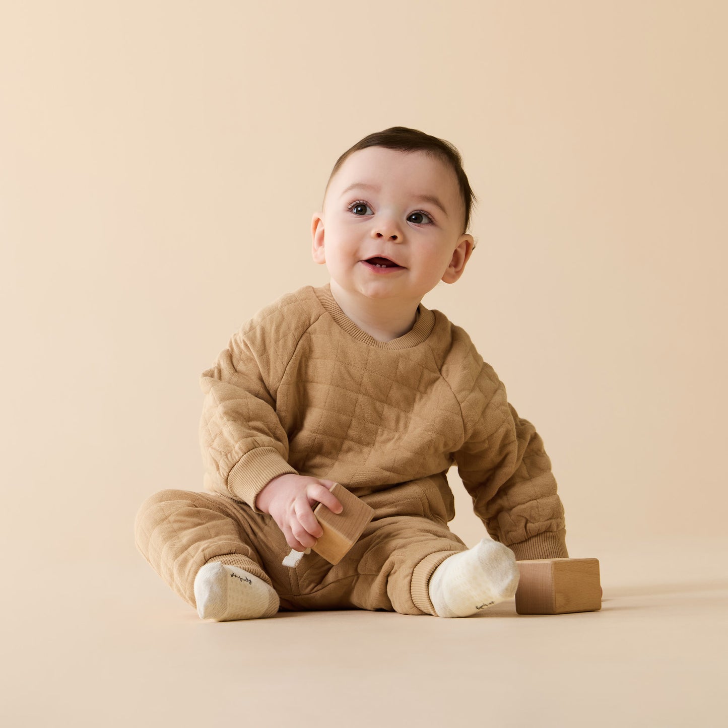 Wilson & Frenchy Organic Quilted Sweat Honey Fawn