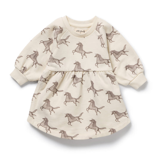 Wilson & Frenchy Organic Terry Sweat Dress Little Unicorn