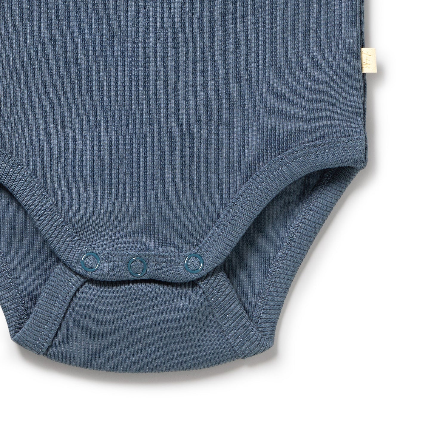 Wilson & Frenchy Organic Rib Long Sleeved Bodysuit Twilight Blue