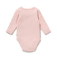 Wilson & Frenchy Organic Rib Long Sleeved Bodysuit Strawberry Cream