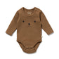 Wilson & Frenchy Organic Rib Long Sleeved Bodysuit Nutmeg