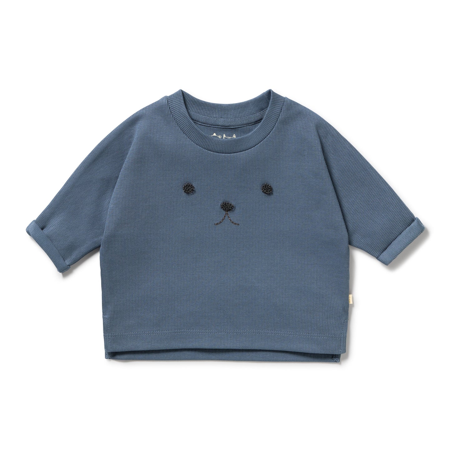 Wilson & Frenchy Organic Rib Long Sleeved Top Twilight Blue
