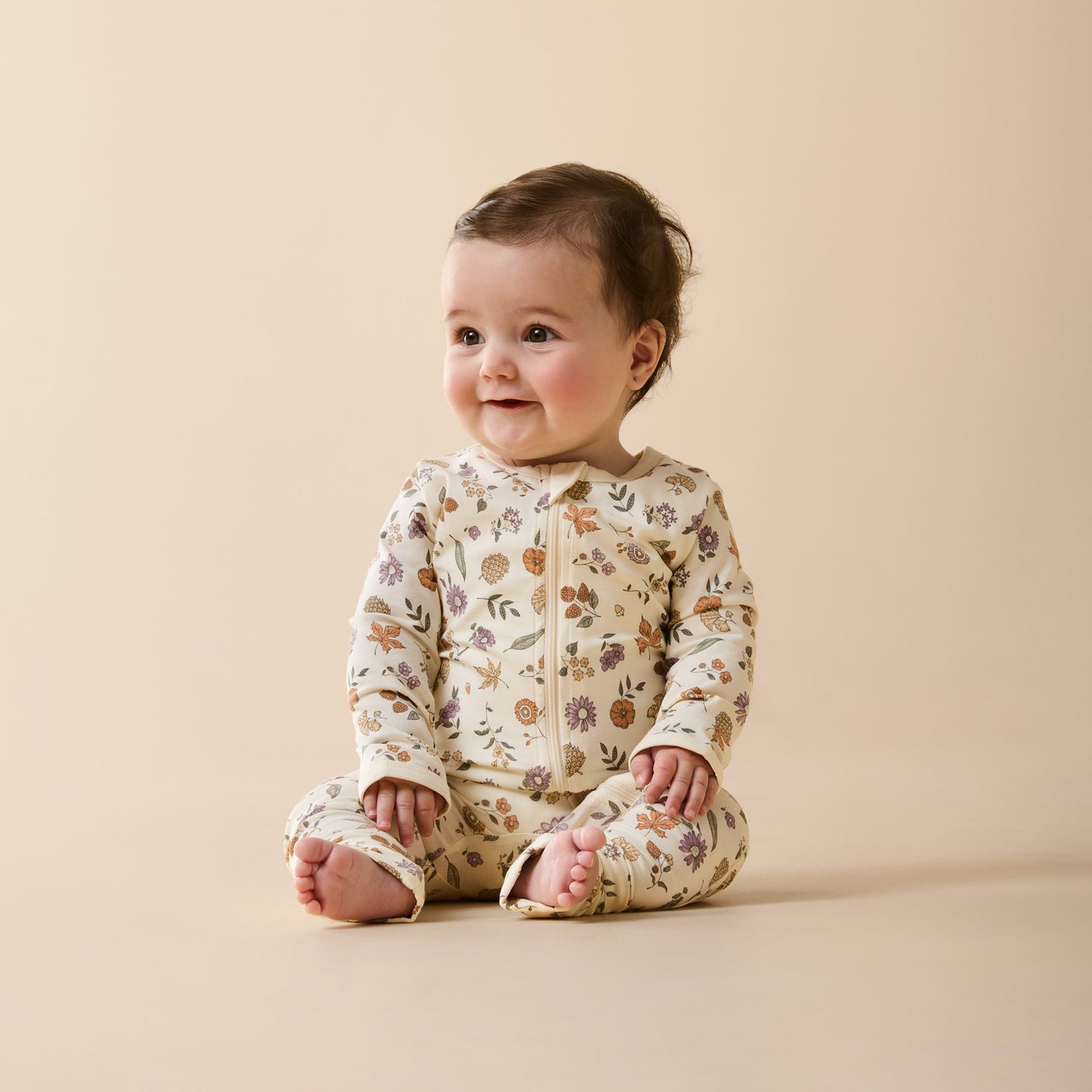 Wilson & Frenchy Organic Zipsuit with Feet Maple Glow