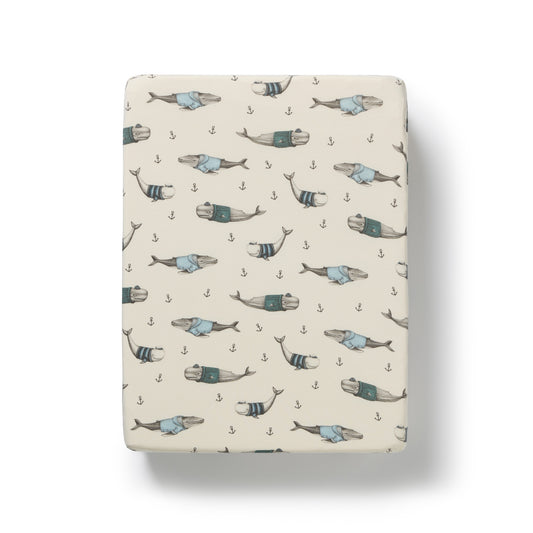 Wilson & Frenchy Organic Bassinet Sheet Woolly Whales
