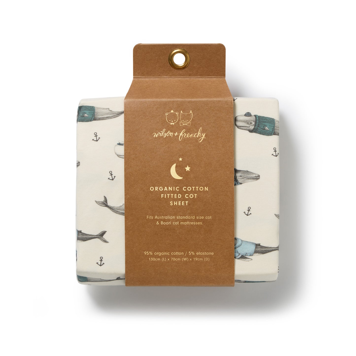 Wilson & Frenchy Organic Cot Sheet Woolly Whales
