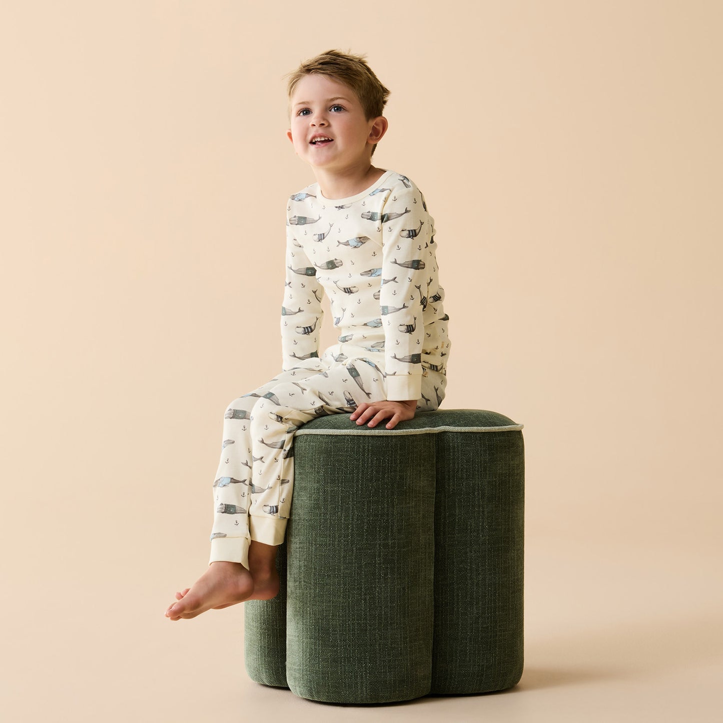 Wilson & Frenchy Organic Long Sleeved Pyjamas Woolly Whales