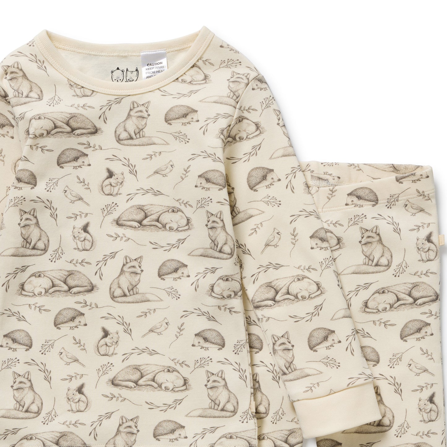 Wilson & Frenchy Organic Long Sleeved Pyjamas Foxglove Forest