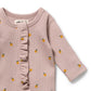 Wilson & Frenchy Organic Waffle Ruffle Zipsuit Mini Mando