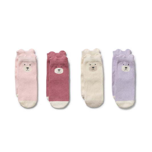 Wilson & Frenchy Organic 4pack Socks Plum | Strawberry Cream | Lilac | Buttermilk