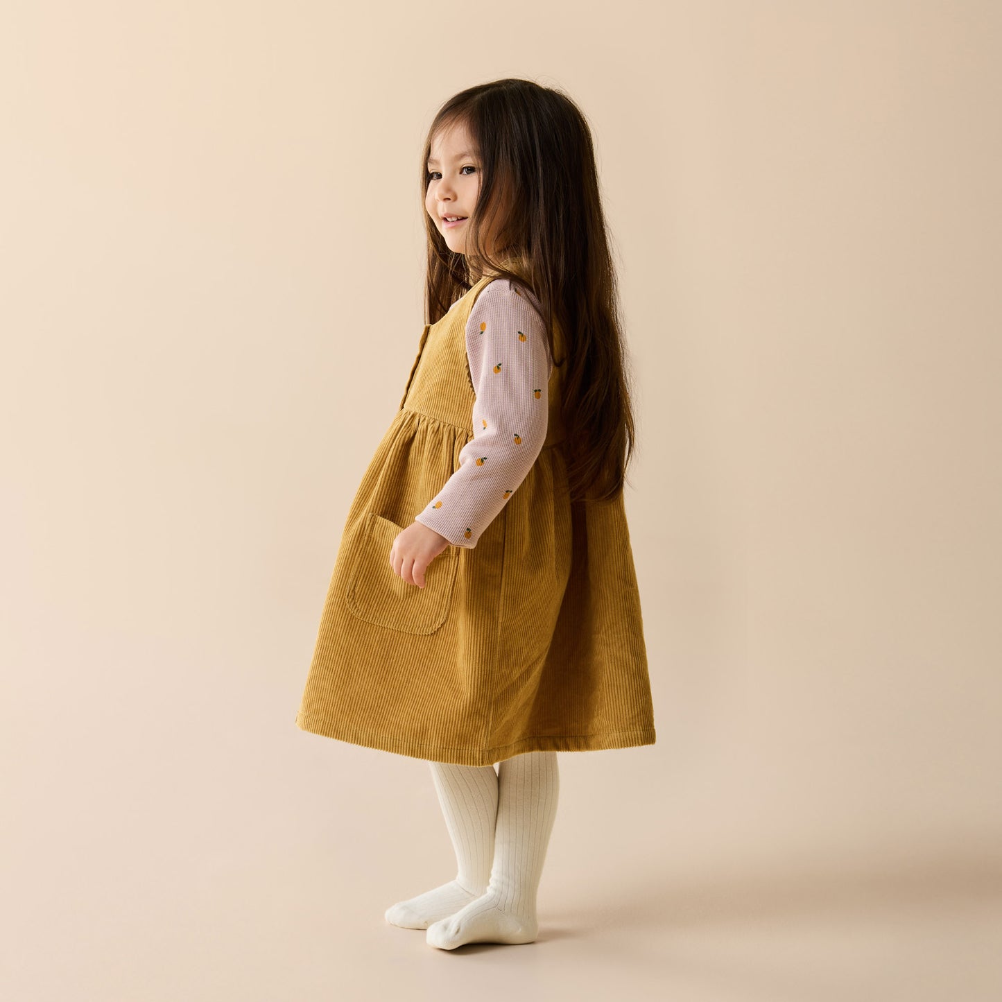 Wilson & Frenchy Organic Cord Dress Amber Glow