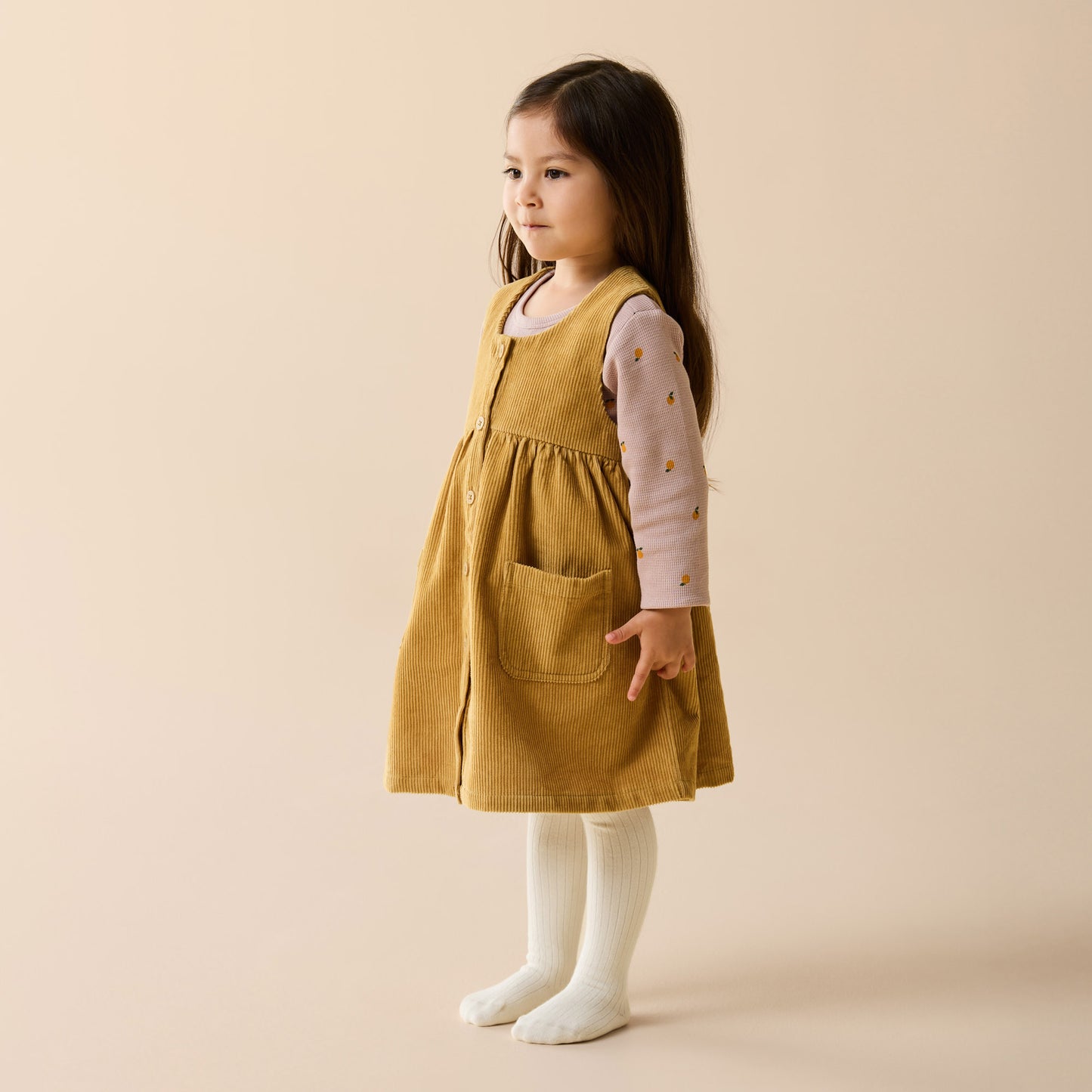 Wilson & Frenchy Organic Cord Dress Amber Glow