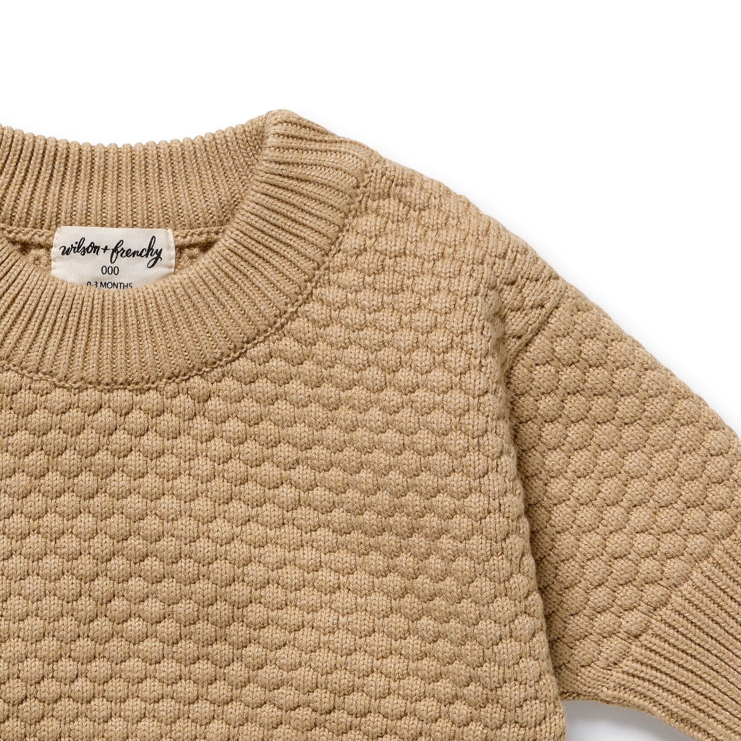 Wilson & Frenchy Organic Knitted Bubble Jumper Oat
