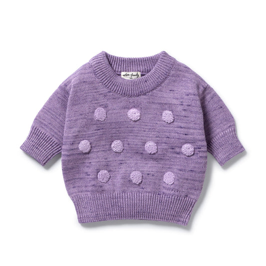 Wilson & Frenchy Organic Knitted Bauble Jumper Mulberry