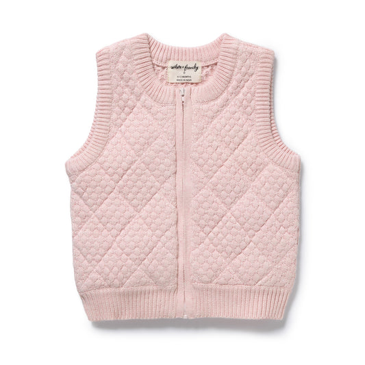 Wilson & Frenchy Organic Knitted Bubble Vest Marshmellow