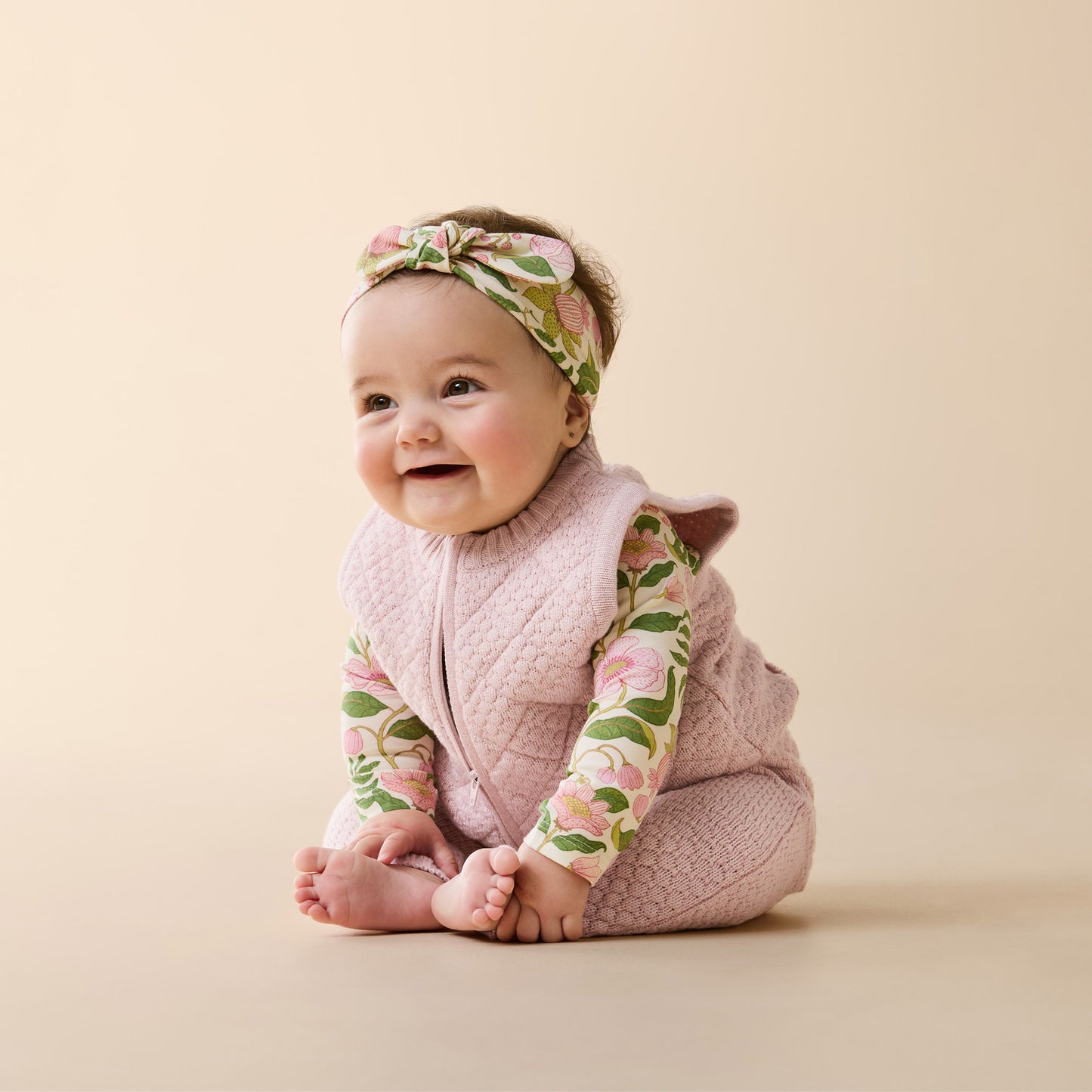 Wilson & Frenchy Organic Knitted Bubble Vest Marshmellow