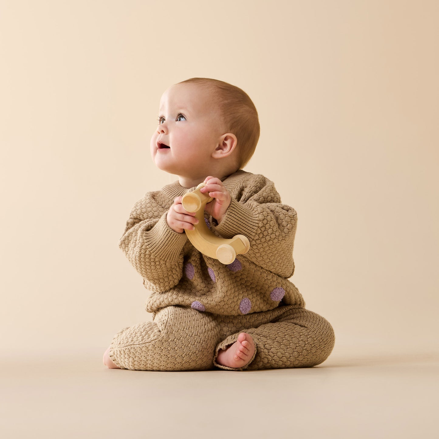 Wilson & Frenchy Organic Knitted Bubble Pant Oat