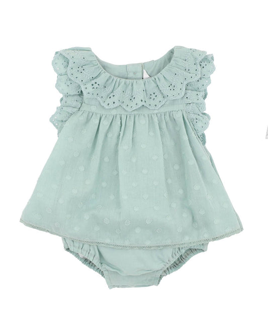 Minihaha Anya Dobby Overlay Bodysuit Dusky Sage