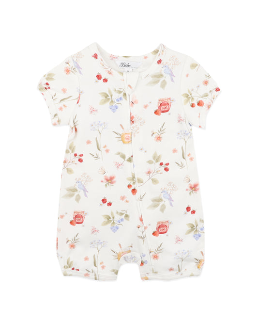 Minihaha Poppy Organic Short Sleeve Zip Zomper