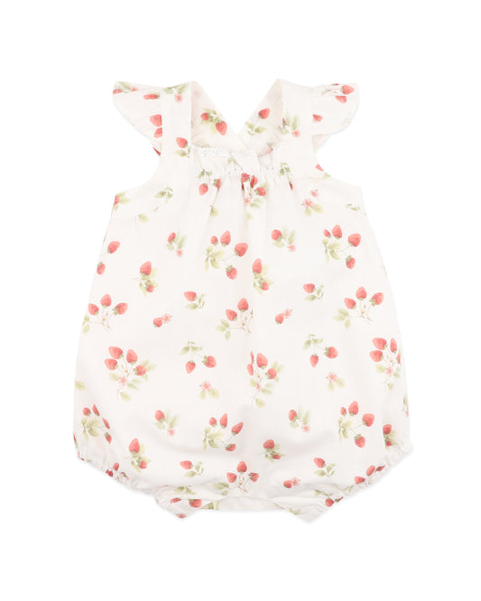 Minihaha Poppy Strawberry Print Romper
