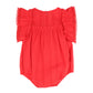 Minihaha Festive Stripe Broidery Bodysuit Red