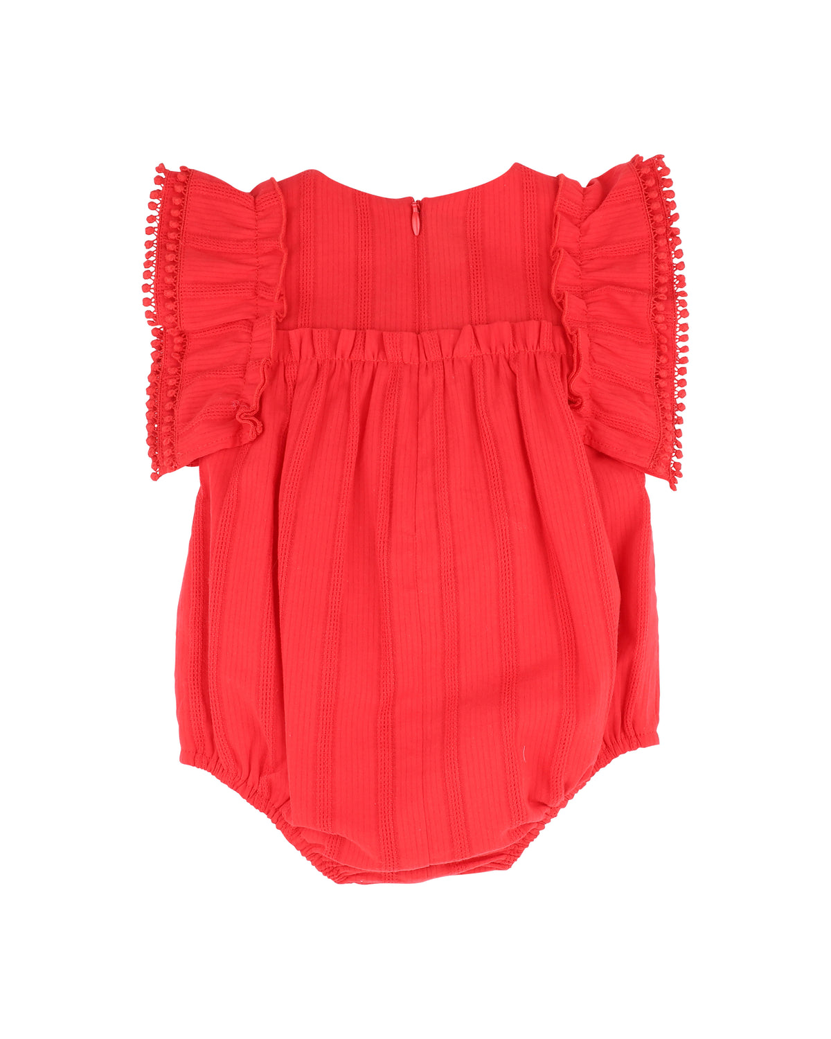 Minihaha Festive Stripe Broidery Bodysuit Red