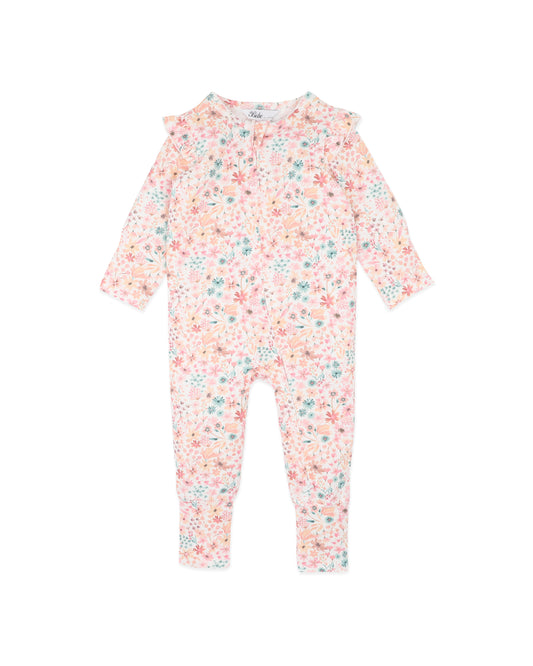 Minihaha Baby Fern Floral Organic Long Sleeve Zipsuit