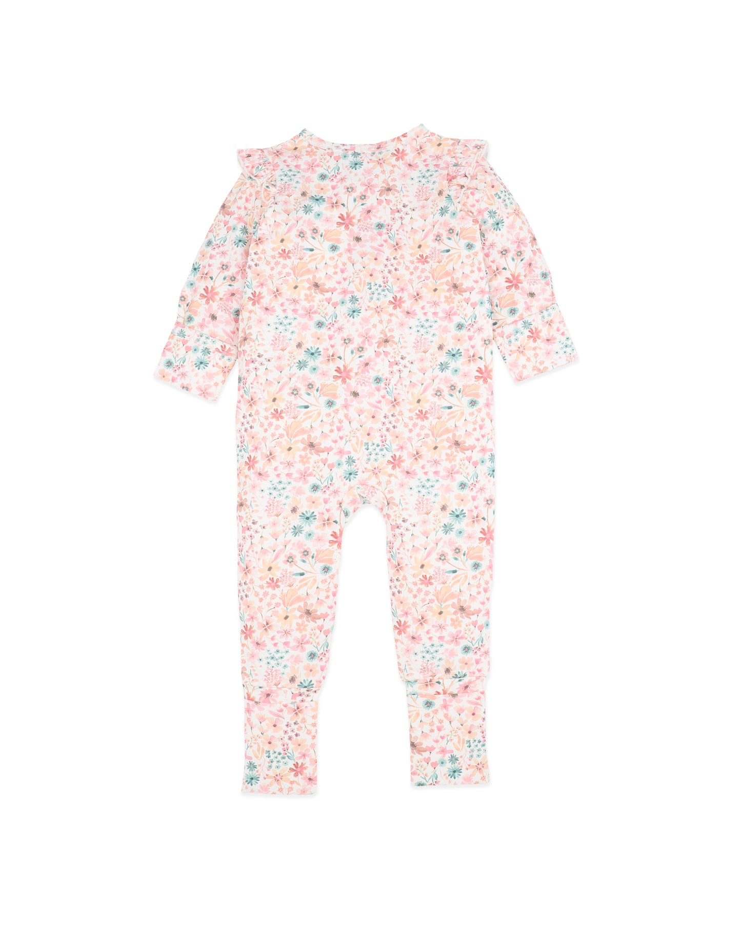 Minihaha Baby Fern Floral Organic Long Sleeve Zipsuit