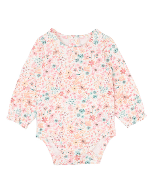 Minihaha Baby Fern Floral Organic Long Sleeve Bodysuit