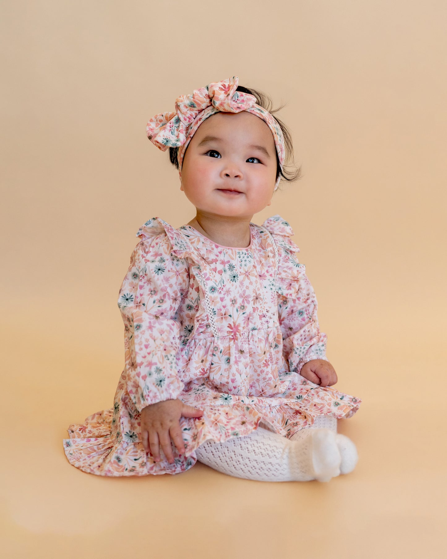 Minihaha Baby Fern Floral Organic Overlay Dress