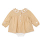 Minihaha Baby Winnie Embroidery Gingham Overlay Dress Mustard Check