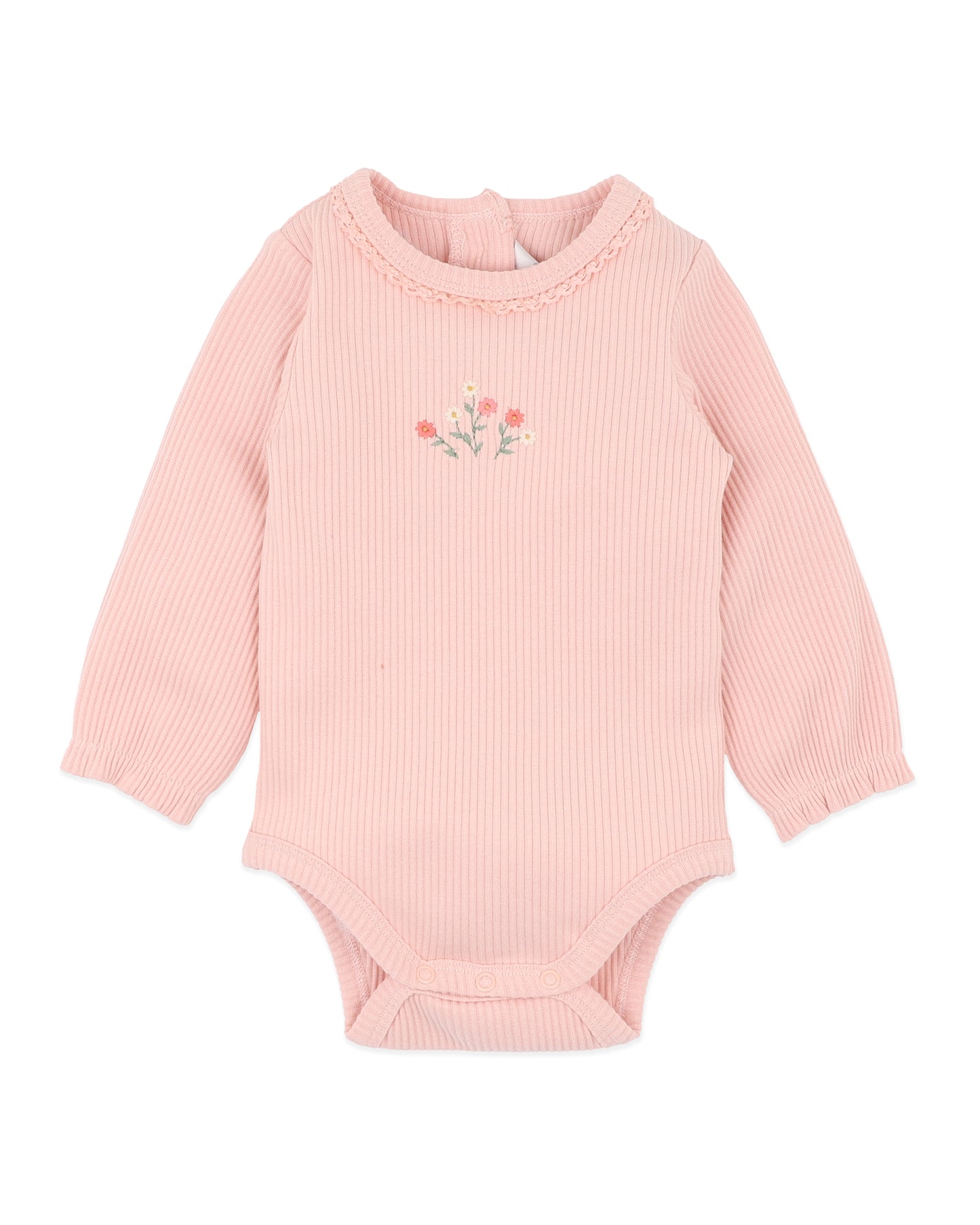Minihaha Baby Emmy Long Sleeve Rib Bodysuit Dusty Rose