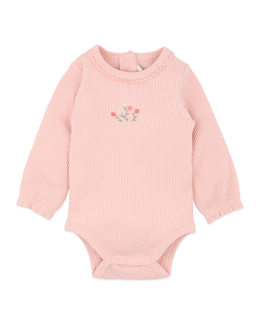 Minihaha Baby Emmy Long Sleeve Rib Bodysuit Dusty Rose
