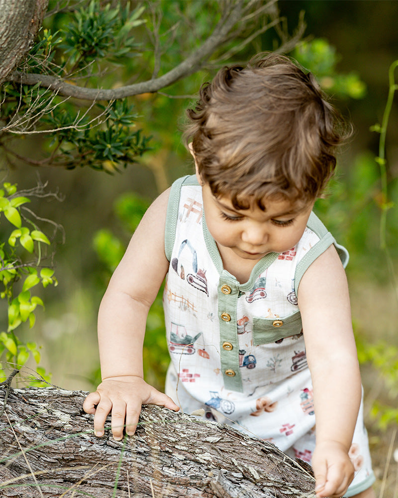 Minihaha Clayton Print Sheep Romper
